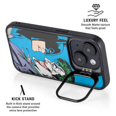 DC Comics The Joker vs Batman Vintage art iPhone 15 Kickstand Case